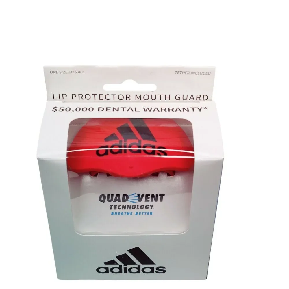 Adidas Red & Black Quad Vent Sports‎ Lip Protector Mouth Guard Football Soccer